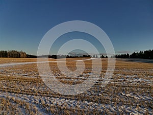 The sloping field in winter