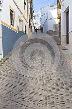 Sloping narrow street of Montilla, Cordoba, Spain