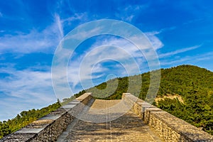 Sloping ramp of humpbacked bridge