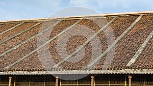 Sloping Roof with traditional curved brick tiles