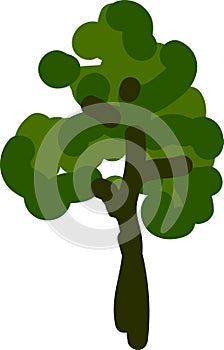 Sloppy abstract tree with green crown
