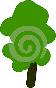 Sloppy abstract tree with green crown