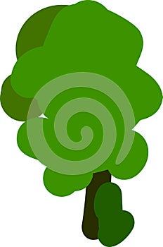 Sloppy abstract tree with green crown