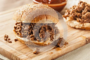 Sloppy Barbecue Beef Sandwich