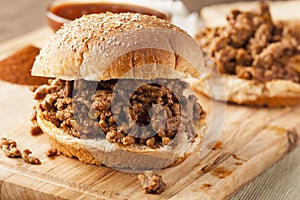 Sloppy Barbecue Beef Sandwich