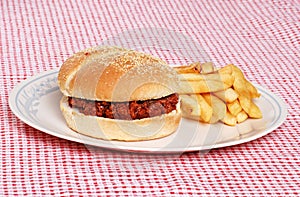 Sloppy Joe With French Fries