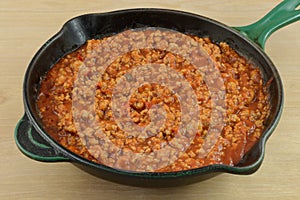 Sloppy Joe mixture in frying pan