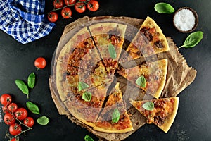 Sloppy Joe Pizza with Cheddar, Ground Beef and Suace