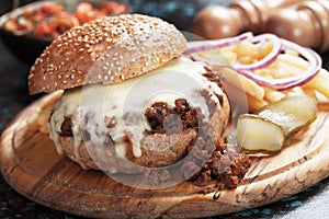 Sloppy joes ground beef burger sandwich