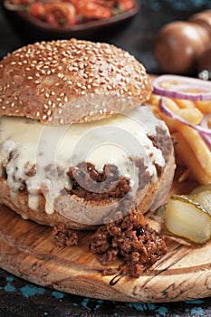 Sloppy joes ground beef burger sandwich