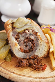 Sloppy joes ground beef sandwich