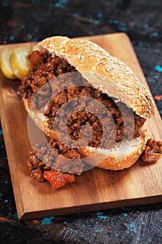 Sloppy joes, ground beef sandwich photo