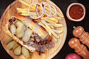 Sloppy joes, ground beef sandwich photo