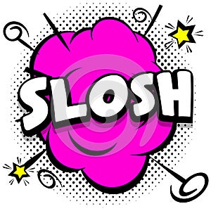 Slosh Comic bright template with speech bubbles on colorful frames