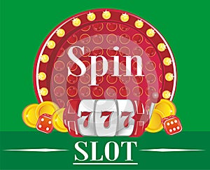 Slot on a green background
