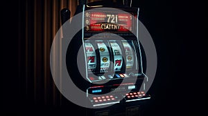 Slot machine 777 jackpot casino. Good luck concept. Al generated