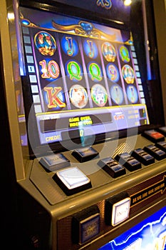 Slot machine in a casino