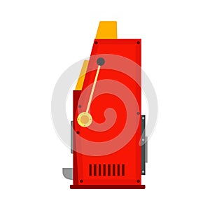 Slot machine casino game jackpot vector icon. Gambling vegas money lucky bet play. Fortune red wheel bandit spin