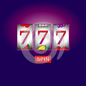 Slot machine casino vector spin