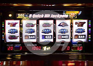 Slot machine displaying a prize photo