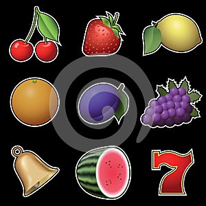 Slot machine fruit symbols