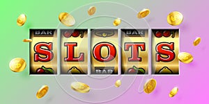 Slot machine gambling game casino banner