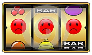 Slot machine, gambling, loser photo