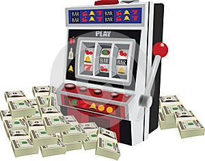 Slot machine game machine with curr