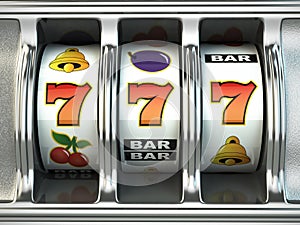 Slot machine with jackpot. Casino concept.