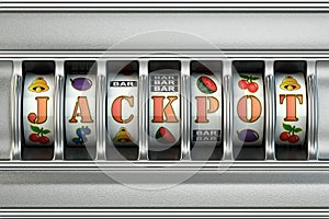 Slot machine with jackpot. Casino concept.