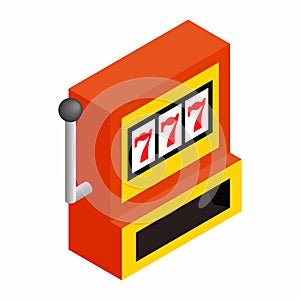 Slot machine jackpot isometric 3d icon