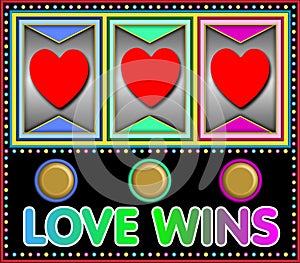 Slot machine love wins photo