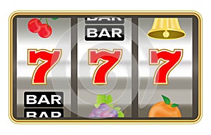 Slot machine with lucky seven number jackpot