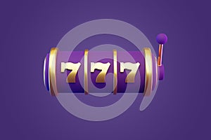 Slot machine on a purple background