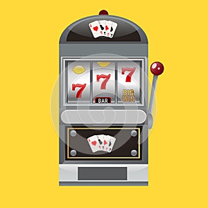 Slot machine realistic style vector illustration