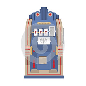 Slot machine The Silent Bell. Retro gambling casino item. Vector illustration.