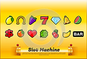 Slot machine symbols set vector