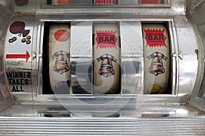 Slot machine with three bells jackpot