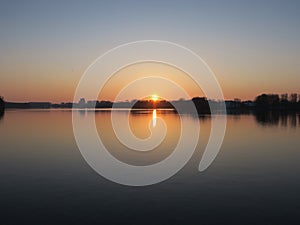 Sloterplas, at the lake with sunset