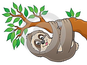Sloth on branch theme image 1