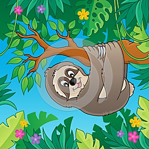 Sloth on branch theme image 2