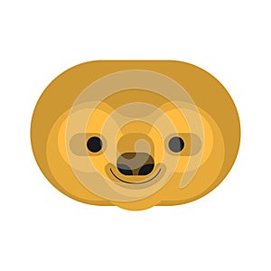 Sloth face isolated. lazybones animal Cartoon. Vector