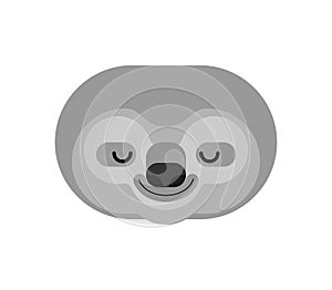 Sloth face isolated. lazybones animal Cartoon. Vector