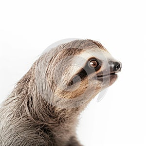 A sloth isolated on a white background.