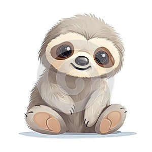Sloth isolated on white background. Transparent use for T shirt screen, fabric , print, cover, banner and invitation