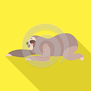 Sloth move icon, flat style