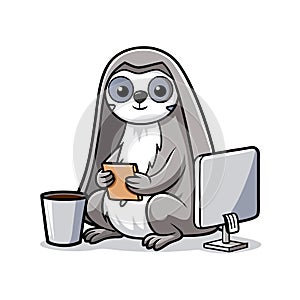 Sloth in a Peckish State Watching TV
