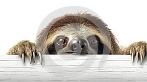 Sloth on the white background. Generative AI