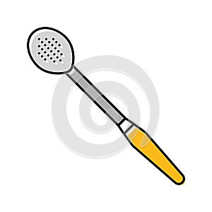 slotted spoon kitchen cookware color icon vector illustration