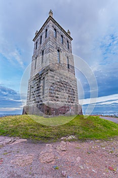 SlottsfjelltÃ¥rnet, a historic tower in the ruins of Tunsberghus Castle on the Slottsfjellet in Tonsberg